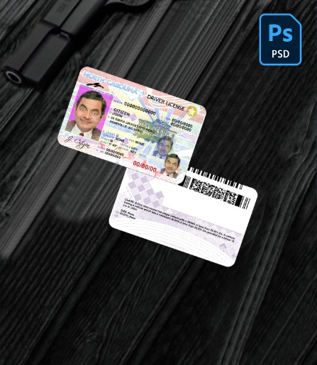 USA North Carolina driving license PSD